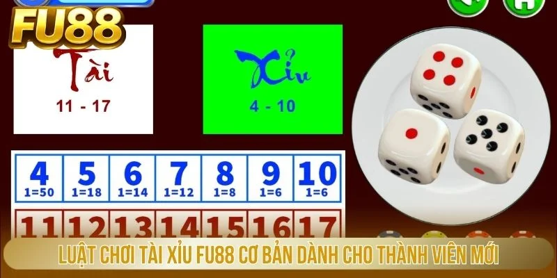 Luật chơi tài xỉu FU88 cơ bản dành cho thành viên mới